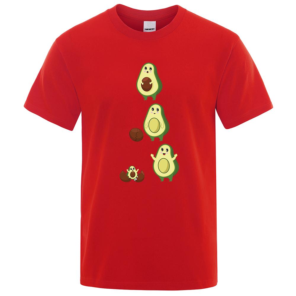 Мультфильм милый авокадо смешной человек одежда свободные футболки дышащие уличные топы узор хлопковая спортивная летняя футболка