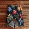 Women's Christmas Print Lightweight Sweater Casual Long Sleeve Knitted Pullover