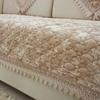 Winter Thicken Plush Sofa Cover Non-slip Embroidery Lace Sofa Towel Quilting Corner Sectional Chaise Longue Couch Sofa Cushion