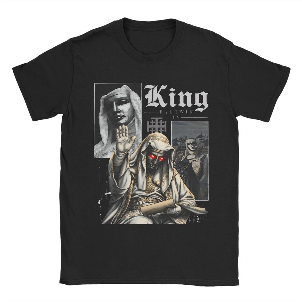 King Baldwin IV Of Jerusalem T-Shirt Summer Trendy Cool T Shirts Adult Pure Cotton Crewneck Oversized Tees Short Sleeves Tshirt