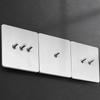 Wall Light Toggle Retro Switch Panel 1-4 Gang2Way Eu Silver Gray Brushed Stainless Steel Antique Switch Outlet with USB Charging