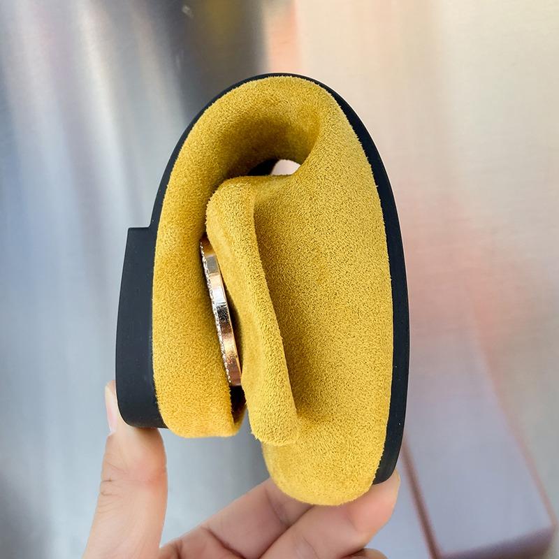 Модные туфли-лодочки с квадратным носком и неглубоким вырезом из коровьей замши, летние новинки, баотоу, хрустальная пряжка, мягкая подошва, противоскользящие, износостойкие, на плоской подошве