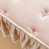 Розовый наматрасник для комнаты для девочек, покрывало, кружевная юбка для кровати, простыня с вышивкой в ​​стиле (Наволочка Нужен заказ)