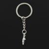 Fashion 30mm Key Ring Metal Key Chain Keychain Jewelry Antique Bronze Silver Color Plated Ballet Shoes 23x6x4mm Pendant