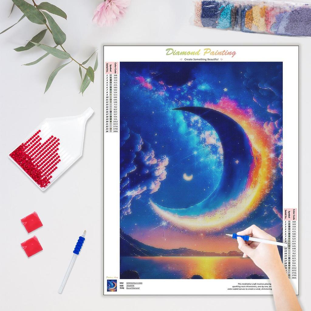 Алмазная картина для взрослых, наборы, Пейзаж, Луна, сделай сам, вышивка крестиком, Алмазная мозаика, подарок, украшение стены 30x40 см/12x16 дюймов