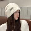 Thickened Plush Beanies Hats Korean Style Letter Pullover Hats Fashion Fleece Wool Skullies Autumn