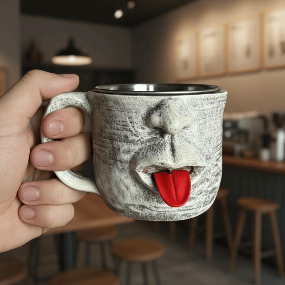 Anti Scalding Teasing Facial Mug Resin Shaking Tongue Coffee Cup Hot Cold Beverage Cup Drinkware