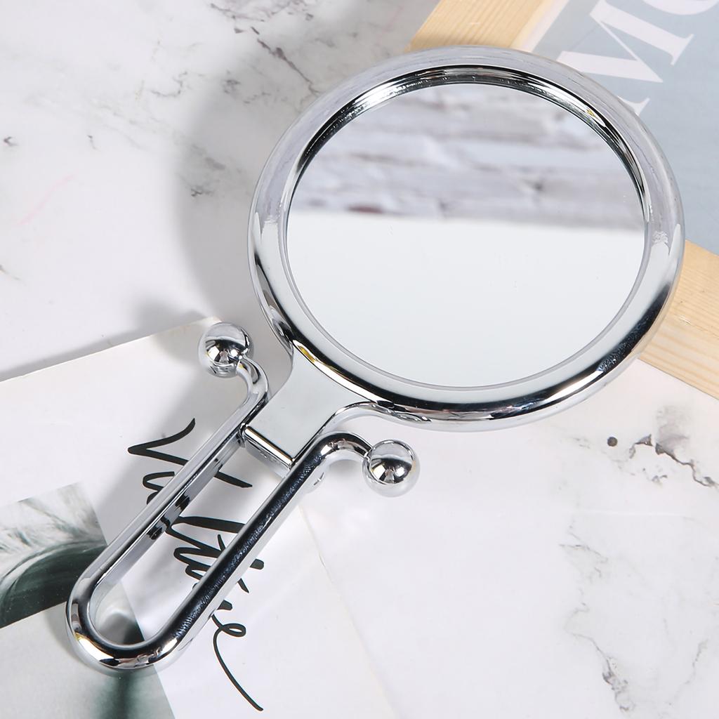 5X Magnifying Folding Adjustable Cosmetic Mirror Double Sided Makeup Mirror (Silver)