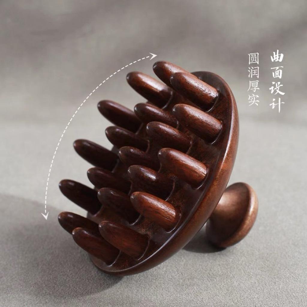 Golden silk sandalwood disc 28 nails massage comb hair skin whole body meridian comb hair treatment dredging comb scalp massage comb
