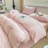 Class A Maternal And Infant Grade Super Soft Cloud Washed Cotton Four-Piece Set Thickened Bed Sheet Dormitory 3Pcs Set Bedding Quilt Cover