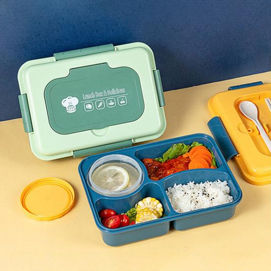 Bento Lunch Box with Leakproof Sauce Box Multi-Compartment Snack Box Meal Prep Containers for