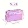 Pure Color Laser Cosmetic Bag Travel Toiletries Storage Bag Waterproof Large Capacity for Hotel Vacation Trip