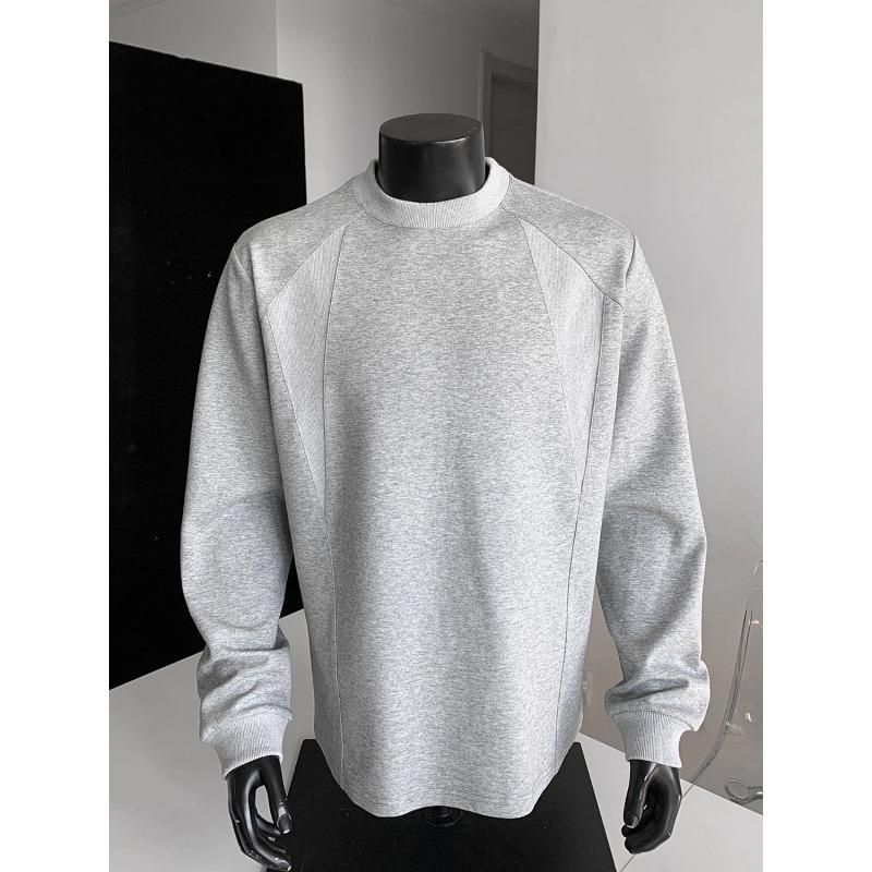 Men S Loose Fit Long Sleeve Pullover Sweatshirt Solid Color Vintage Large Size