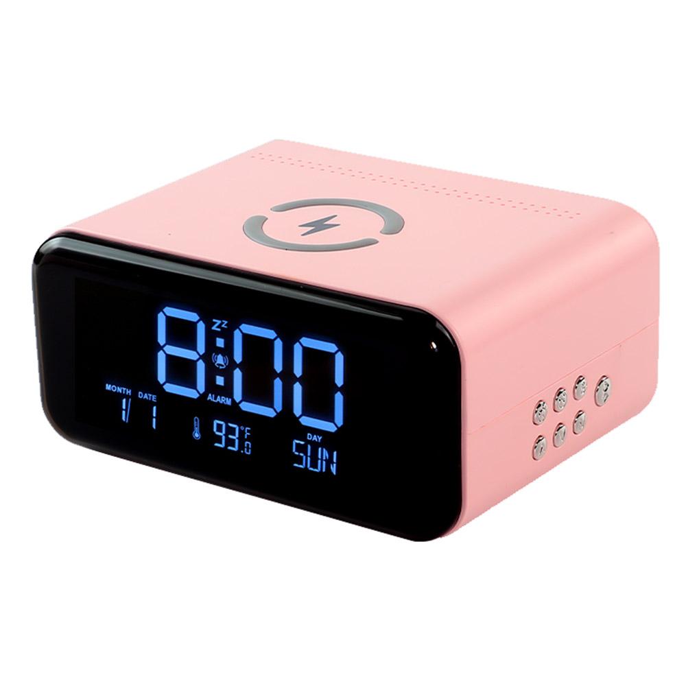 Ночной свет, Bluetooth-совместимый динамик с беспроводной зарядкой 15 Вт, будильник с большим дисплеем