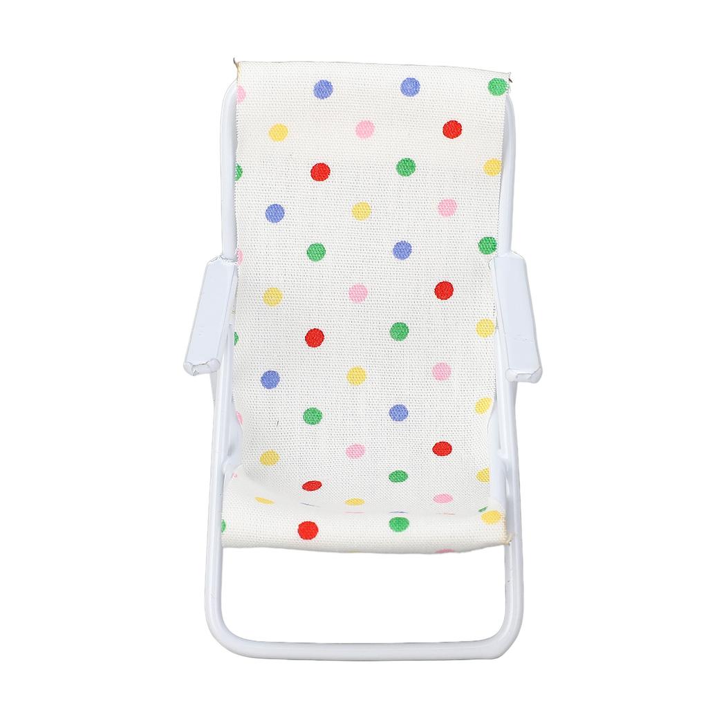 Миниатюрное пляжное кресло Реалистичное Масштаб 1/12 Легкий металлический каркас Складное Кукольный домик Кресло для загара