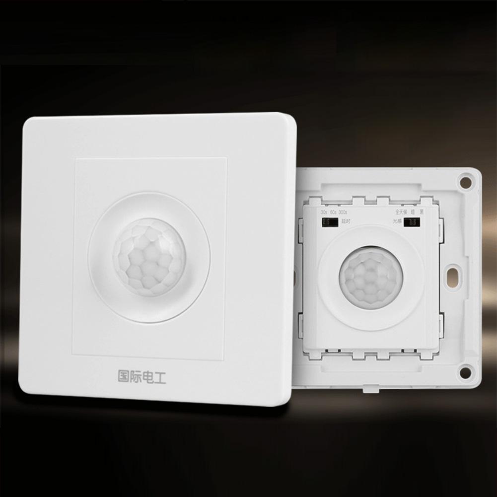 AC 220V LED PIR датчик движения выключатель света инфракрасный датчик обнаружения человеческого тела автоматическое включение выключение света умный выключатель для коридора лестницы
