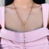 Bohemian Colorful Glass Long Y-Shaped Necklace Metal Body Collarbone Color Holiday Gold Gifts S T2Y0