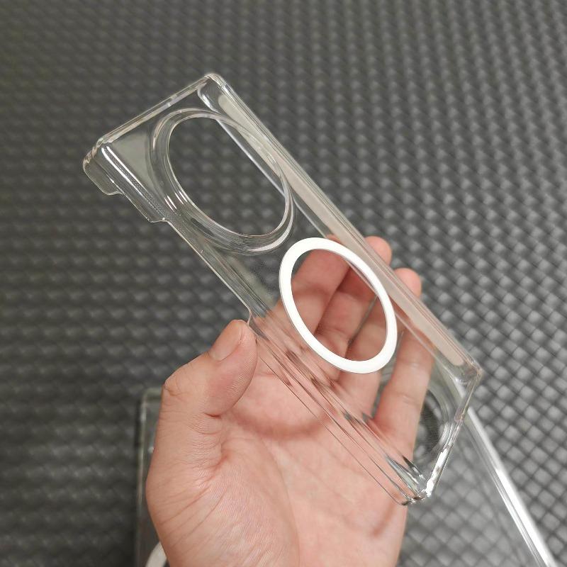 Чехол для Vivo X Fold 3 Pro Модный Для MagSafe Магнитный Прозрачный Чехол для Телефона Оснащен Защитой Центрального Шарнира Задняя Крышка