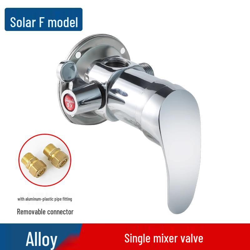 Exposed Shower Mixer Valve with Hot/Cold Faucet and Shower Head for Solar Heaters