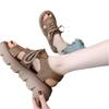 Thick Bottom Sandals Muffin Soft Bottom Mid Heel Fashion Outer Wear Lace Up Sandals