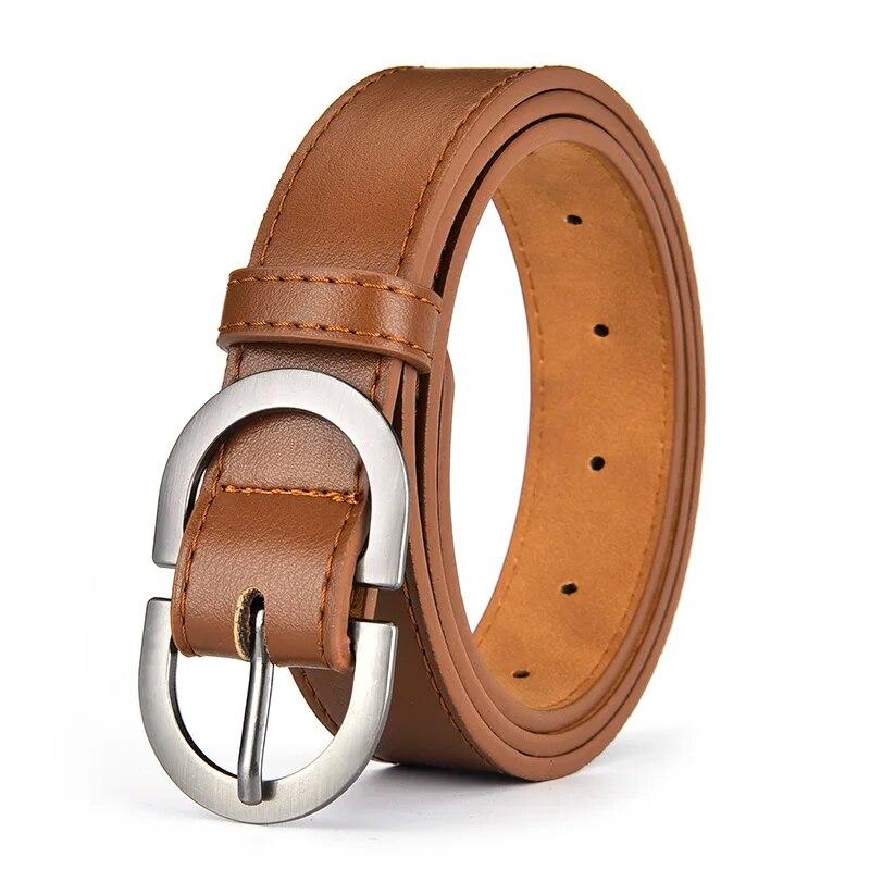 Женский ремень Минималистичный модный ремень Высококачественный аутентичный повседневный универсальный ремень с пуговицами в сочетании с юбкой, джинсами, женским ремнем, новый