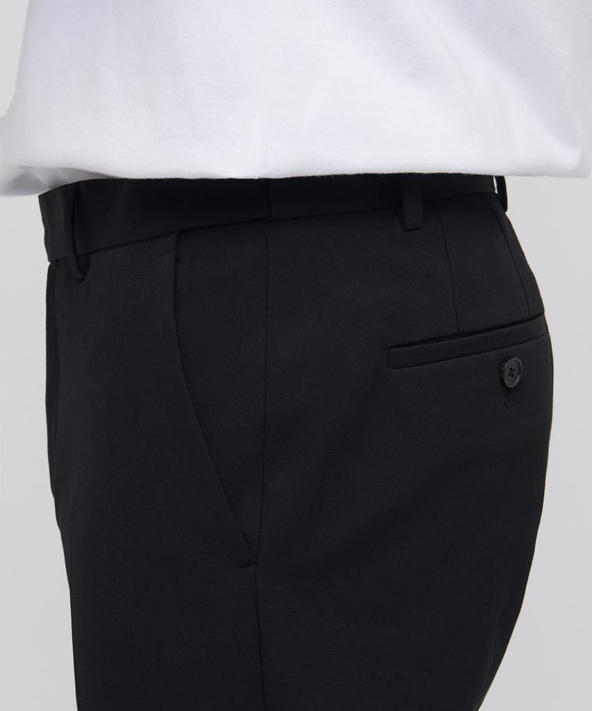 MUSINSA STANDARD Semi-Wide Slit Hidden Banding Slacks [Black]