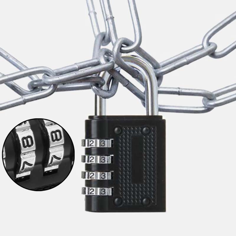 4 Dial Digit Combination Lock Weatherproof Protection Security Padlock Outdoor Safely Code Lock
