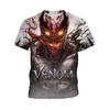 Мужская футболка Venom с 3D-печатью на лето, новая, из линейки к фильму Marvel, свободный топ с коротким рукавом и 3D-печатью