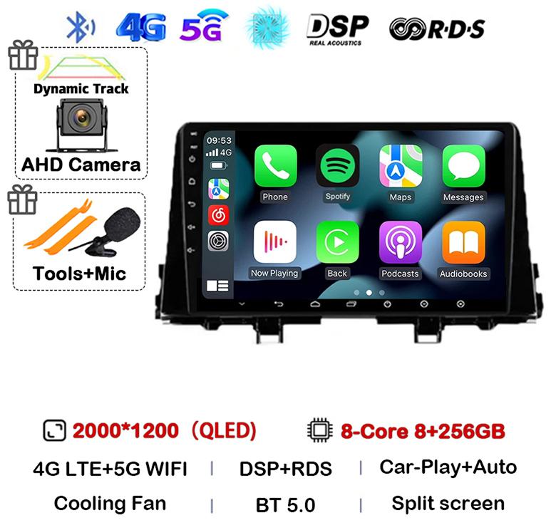 Android 14 Carplay WIFI+4G For KIA PICANTO Morning K 2016 2017 2018 2019 Car Stereo Radio Autoradio Multimedia Player Monitor BT