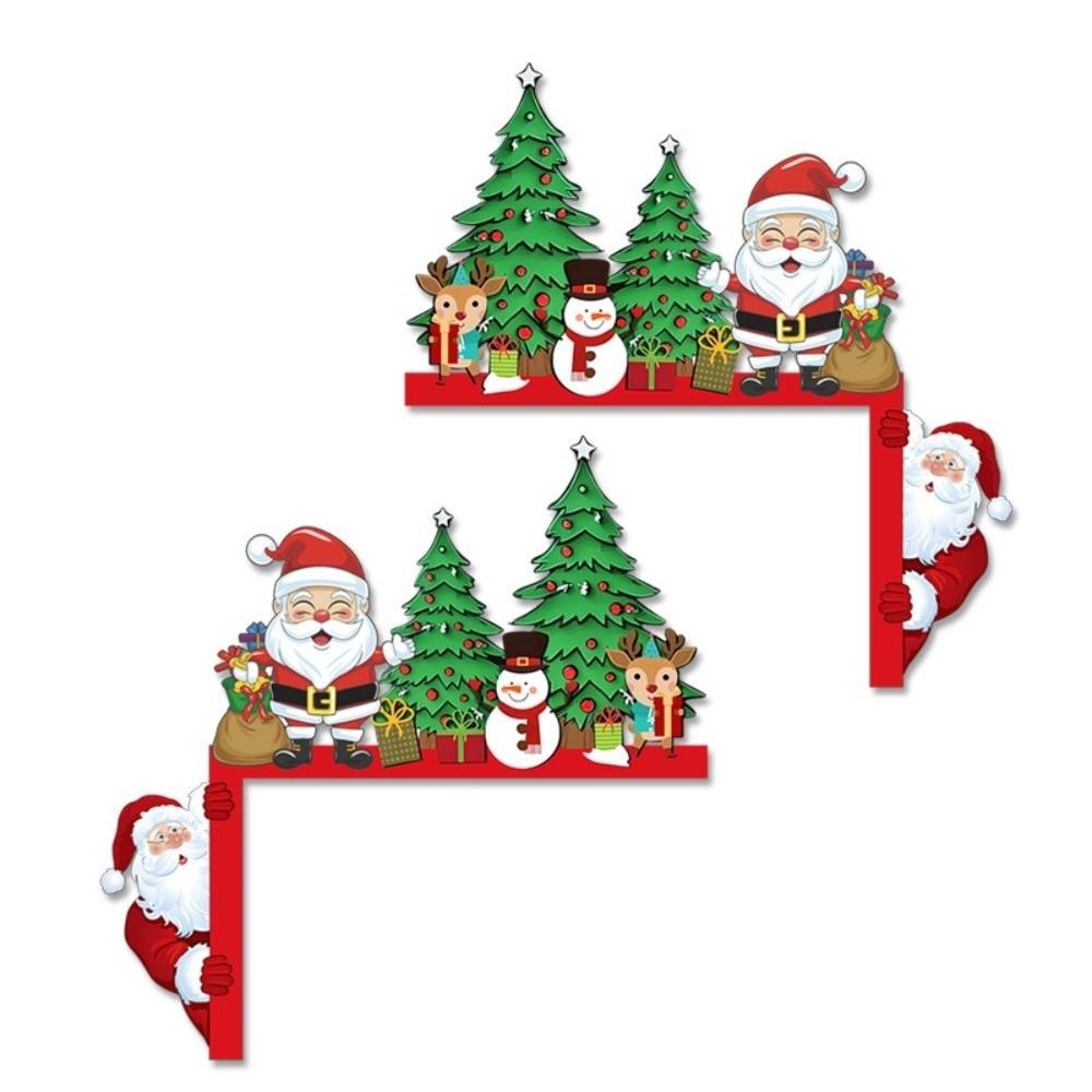 Wooden Door Frame Decor DIY Christmas Sticker NEW Christmas Decorative Corner Sign
