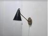 Handcrafted Raw Brass and Black Wall Sconce Flush Mount Lamp