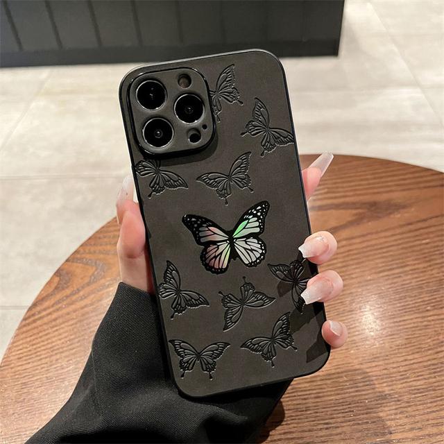 Ins Laser Astronaut Stars Butterfly Матовый кожаный чехол для телефона для Iphone 14 13 12 11 Pro Max 14plus 14pro Противоударный чехол-бампер