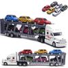 Американский большой грузовик из сплава с 6 шт. мини-моделью литого под давлением автомобиля из металлического сплава, масштабные игрушки, транспортные средства, грузовик для детей