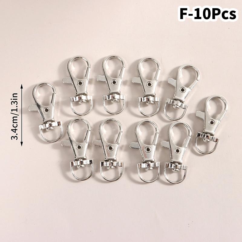 10Pcs Swivel Lobster Hook Clasp Keyring Snap Clasp Bag Jewelry Trigger Buckle