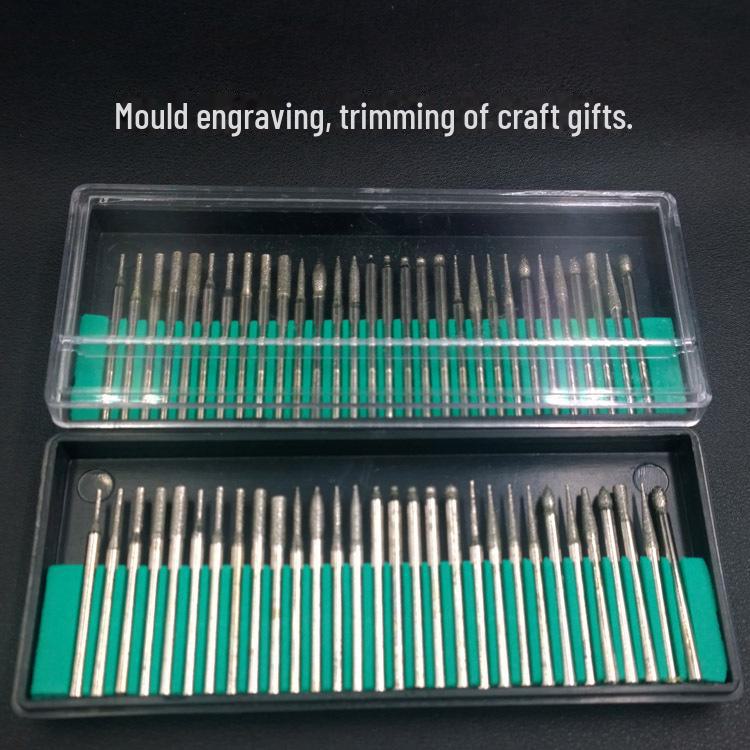 Набор из 30 алмазных шлифовальных и полировальных головок, электрические шлифовальные головки для ногтей 2,35 мм