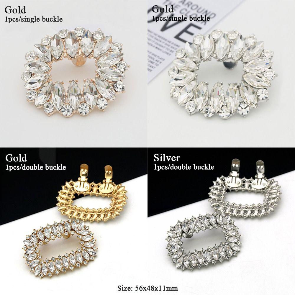 Bride Shoes Rhinestones Crystal Shiny Decorative Clips Shoe Clips Shoes Decorations Charm Buckle