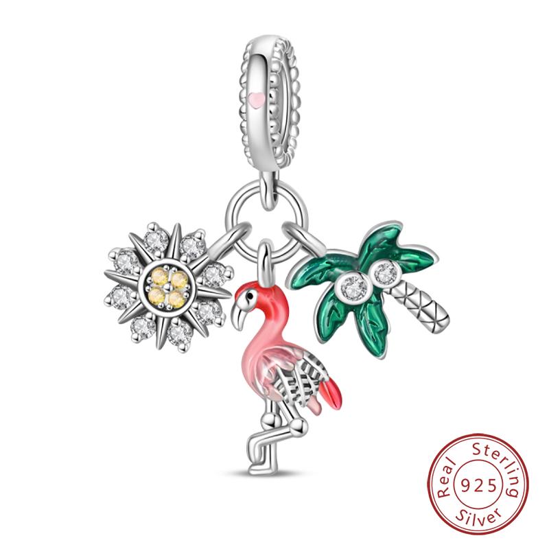 Fit Qikaola Original Bracelet Copper Flower Bird Series Charms Beads For Women Fashion Diy Jewelry Gifts Making