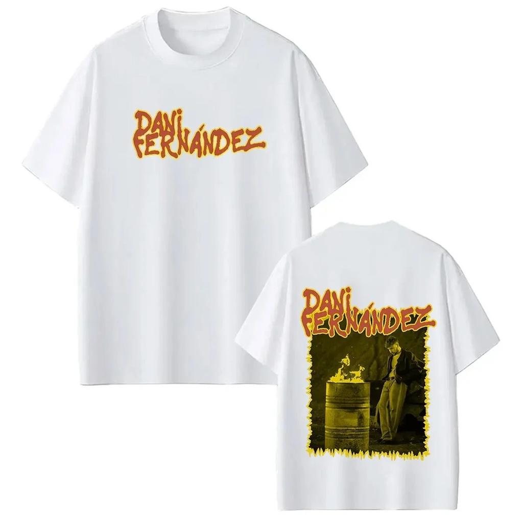 Summer Pure Cotton Casual Loose TShirt Rapper Dani Fernandez 2026 Tour Pattern TShirt Unisex Hip Hop Streetwear TShirt