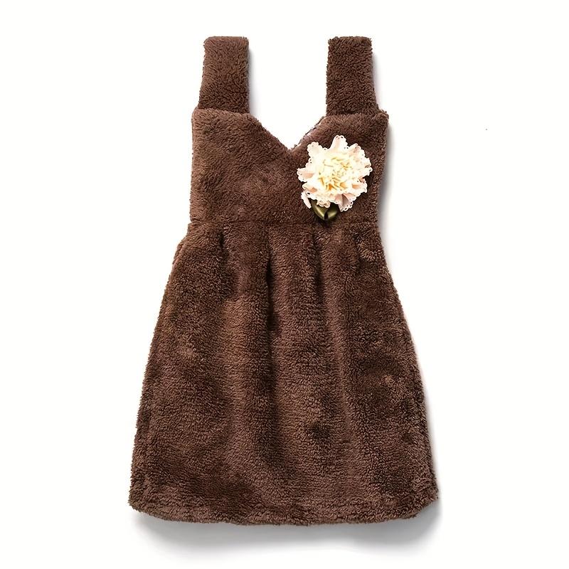 2 шт. Милое подвесное полотенце для рук с цветочной вышивкой, быстросохнущее, не впитывающее полиэстер, идеально подходит для кухни, ванной комнаты и домашнего использования, включает маленькую вешалку