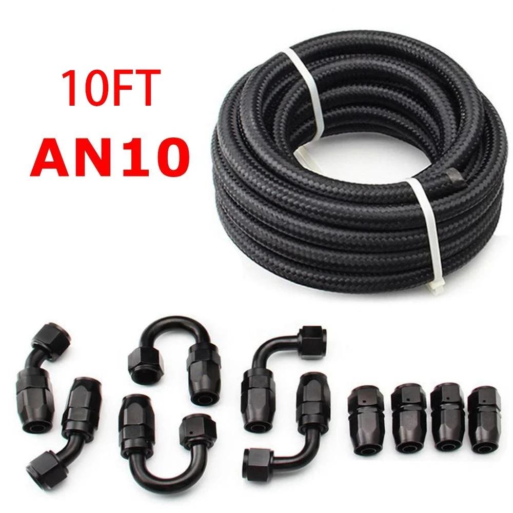 3M AN10/AN8/AN6 CPE масляные топливные фитинги конец шланга 0+45+90+180 градусов комплект масляного адаптера AN6 плетеный масляный топливный шланг с зажимами