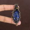 Лазурит Кулон ручной работы, обернутый медной проволокой, 2,8" f9T50