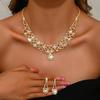Crystal Choker Necklace Earrings Rhinestone Bridal Jewelry Sets for Bride Wedding Party Costume Accessories