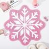 Yousheng Christmas Snowflake Bathroom Rug Fuzzy Snowflake Absorbent Floor Mat Machine Washable Non Slip Bathtub Rug for Shower Entrance Kitchen Decor