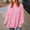 Женские повседневные свободные свободные топы с круглым вырезом и длинными рукавами, рубашки