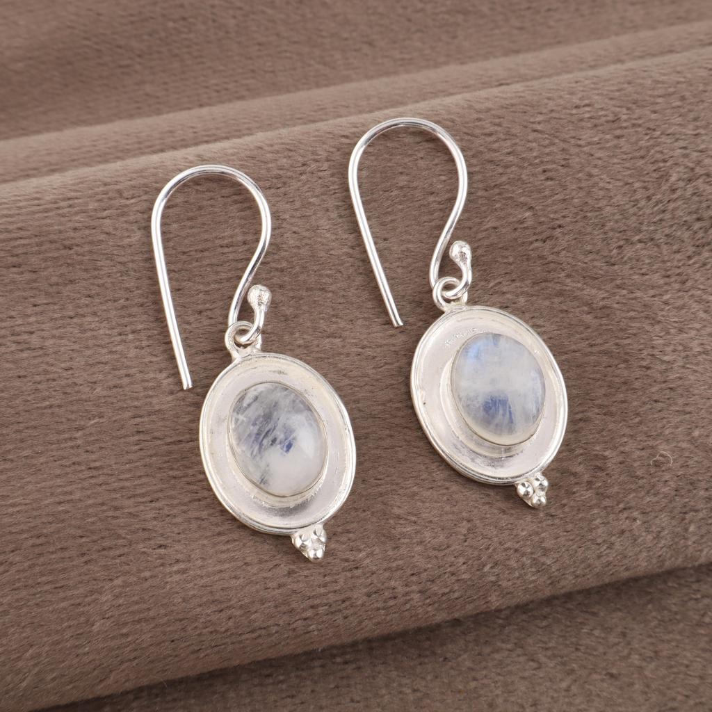 Серьги из радужного лунного камня, ювелирные изделия с драгоценными камнями, серьги из стерлингового серебра 925 пробы, красивые серьги ручной работы, подарок для женщин