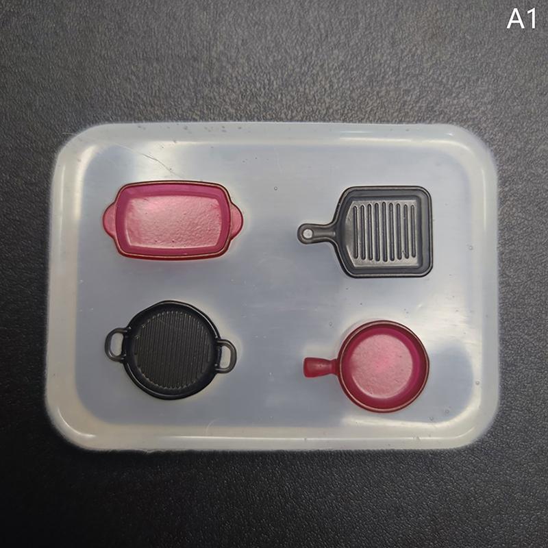 Противень для выпечки кукольного домика Силиконовая форма Мини-сковорода для кукольного домика Кукольный домик Кухонная утварь Аксессуары