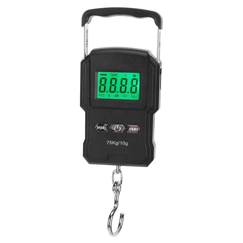 Портативные цифровые весы, цифровой дисплей, подвесной крючок, электронные весы с измерительной лентой, 75 кг
