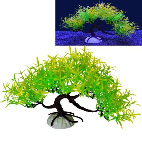 Искусственное водное растение, маленькое аквариумное дерево, реалистичное моделирование, пластиковые гидропонные долговечные украшения для водных растений