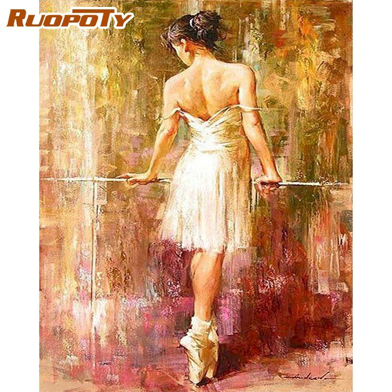 RUOPOTY Безрамные животные DIY картина по номерам наборы масляной живописи ручной работы акриловая картина холст картина для уникального подарка настенная художественная картина