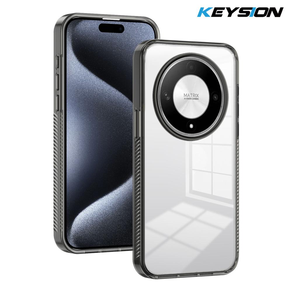 KEYSION Прозрачный чехол для HONOR X9b 5G X9A 5G ТПУ+ПК Противоскользящий HD Прозрачный Ударопрочный Чехол для телефона для Huawei Magic 5 6 Lite 5G